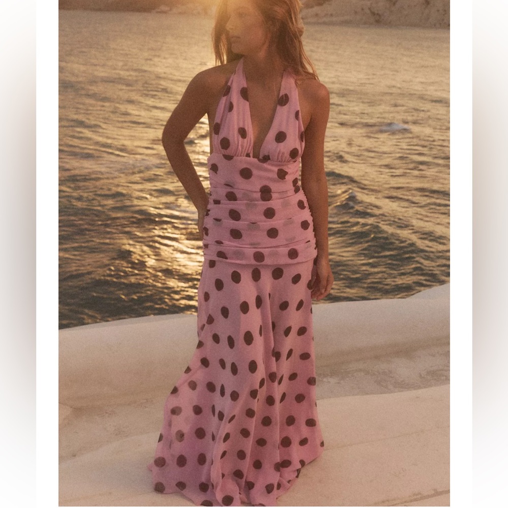 Zara polka dot maxi dress